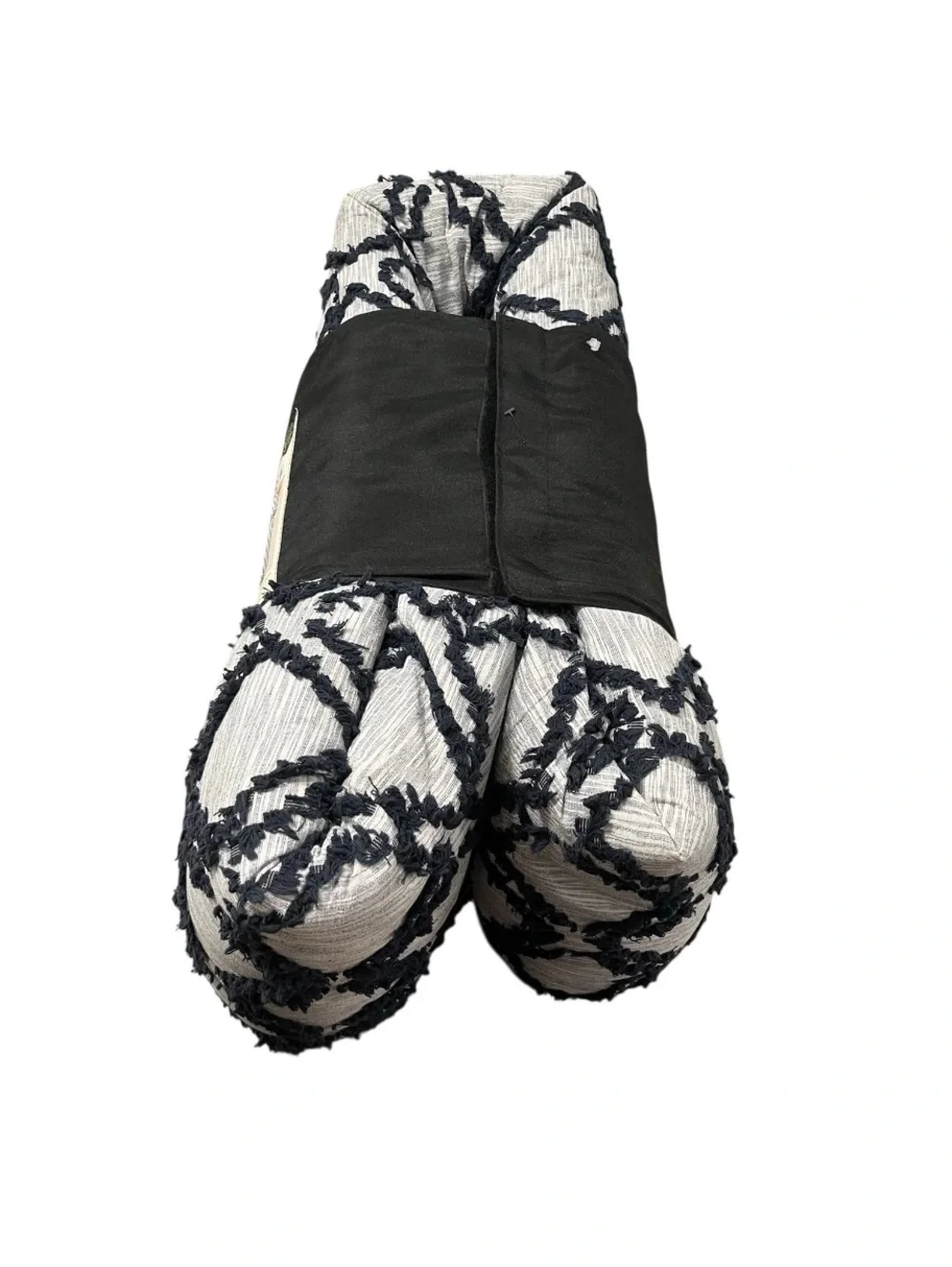 Rachel Zoe Full/Queen Comforter Only Cotton Yarn Dyed Navy Blue No Shams New